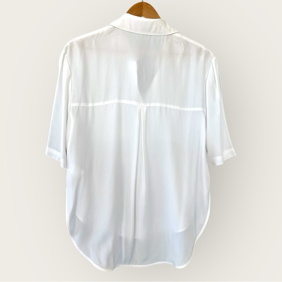 Frame Short Sleeve Button Down Silk Blouse - Picture 7 of 10